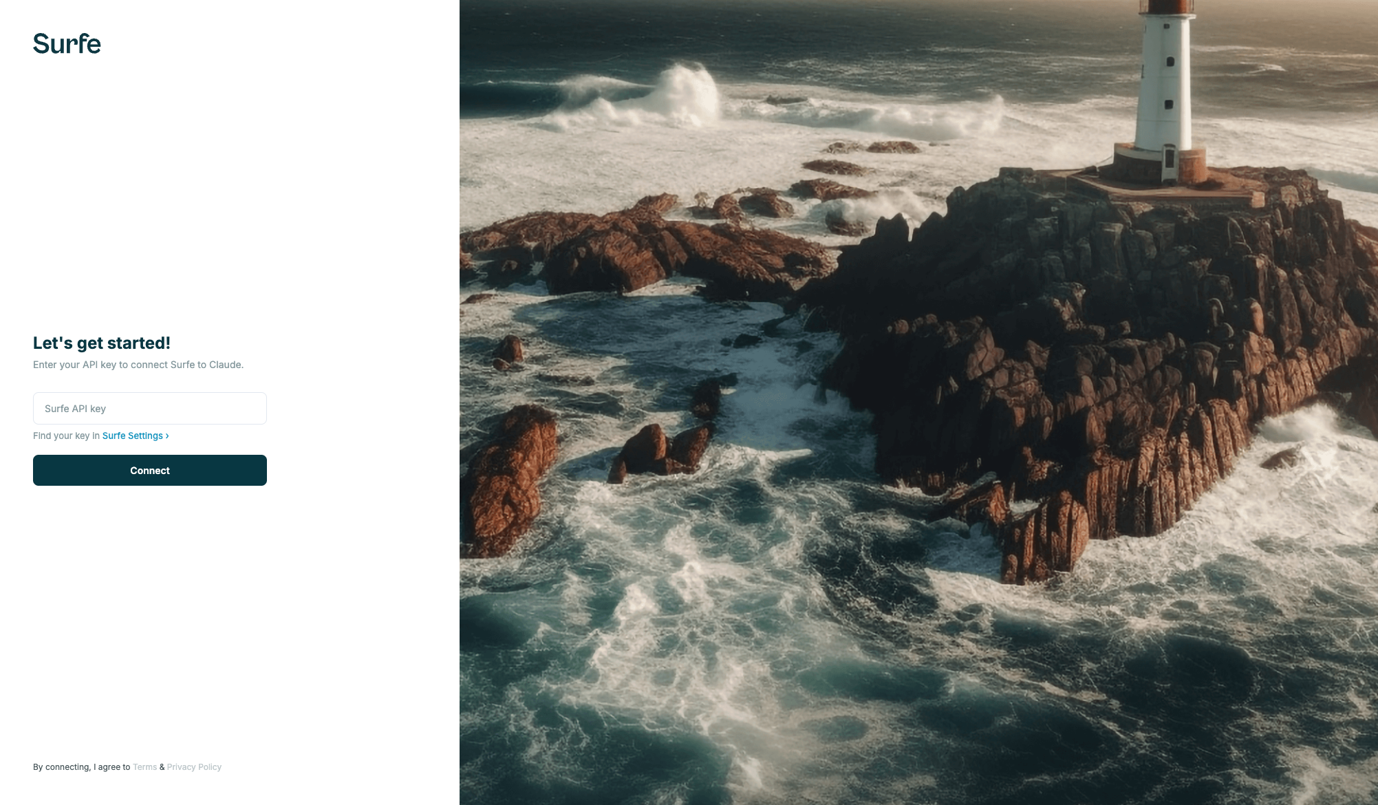 Enter your Surfe API key